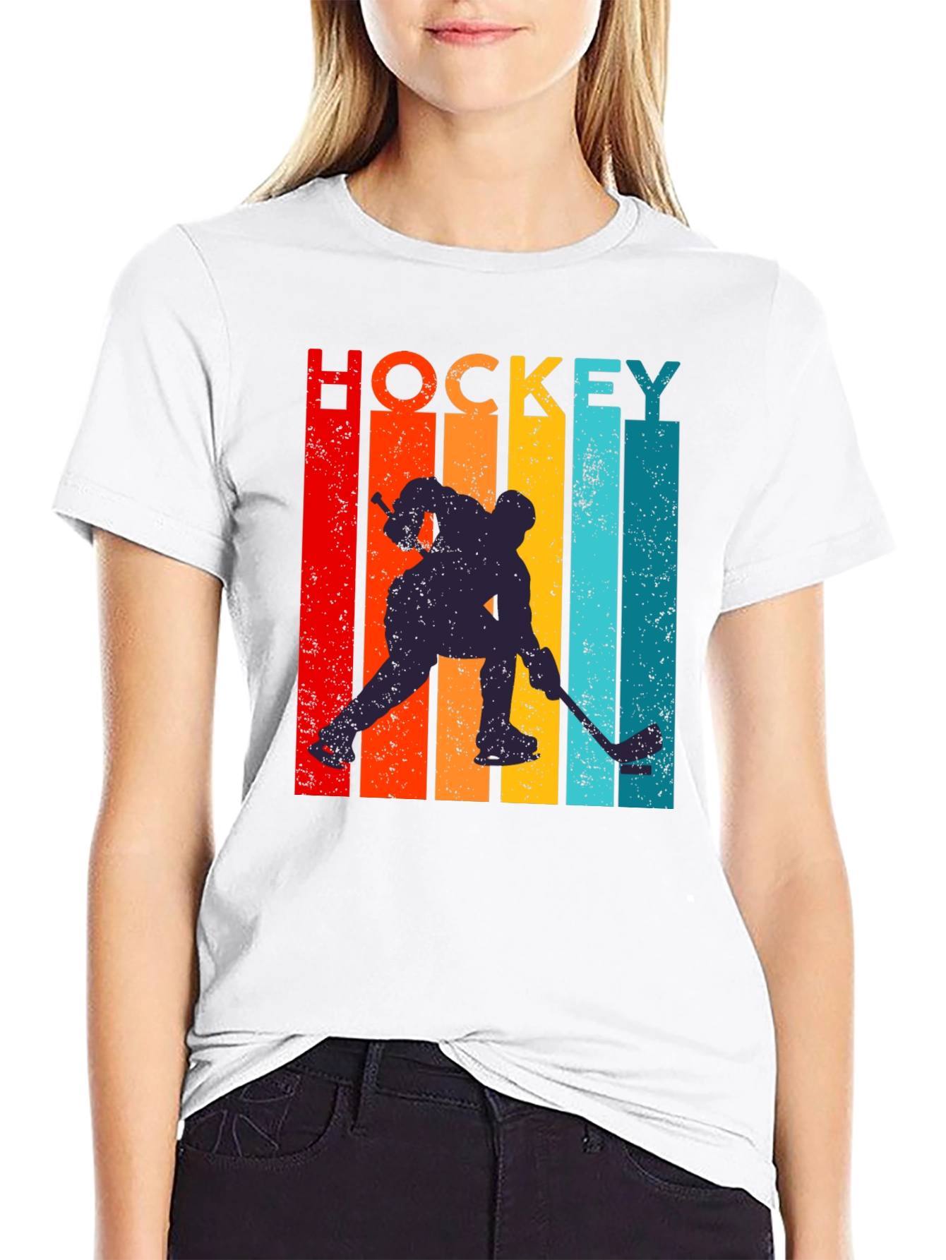Retro Hockey Player Graphic Tee