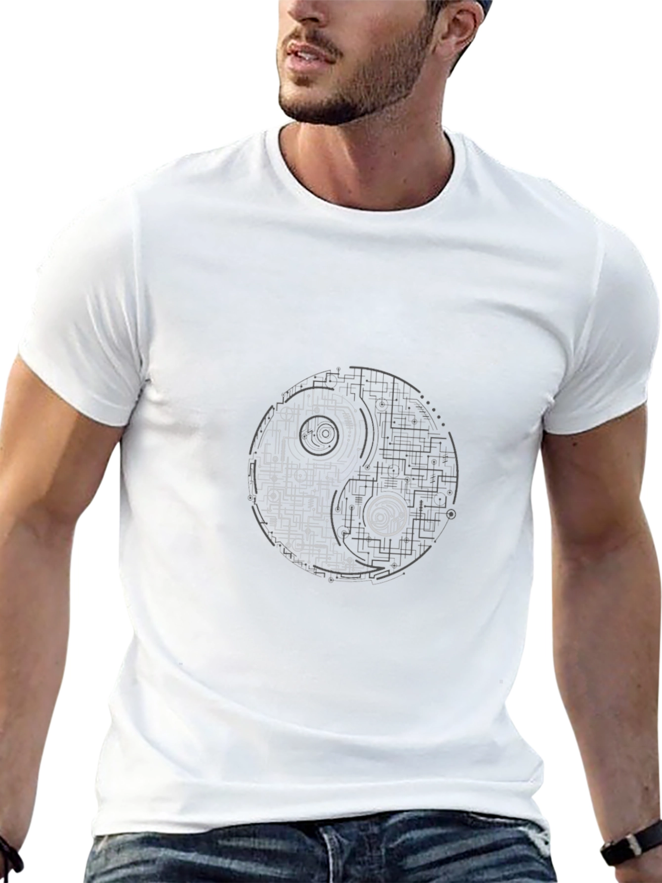 Yin Yang Tech Black T-Shirt