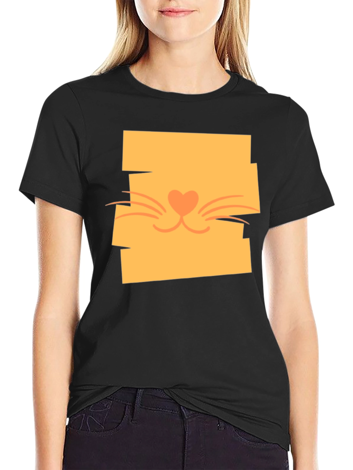 Cute Cat Face Graphic Tee - Stylish Casual Wear