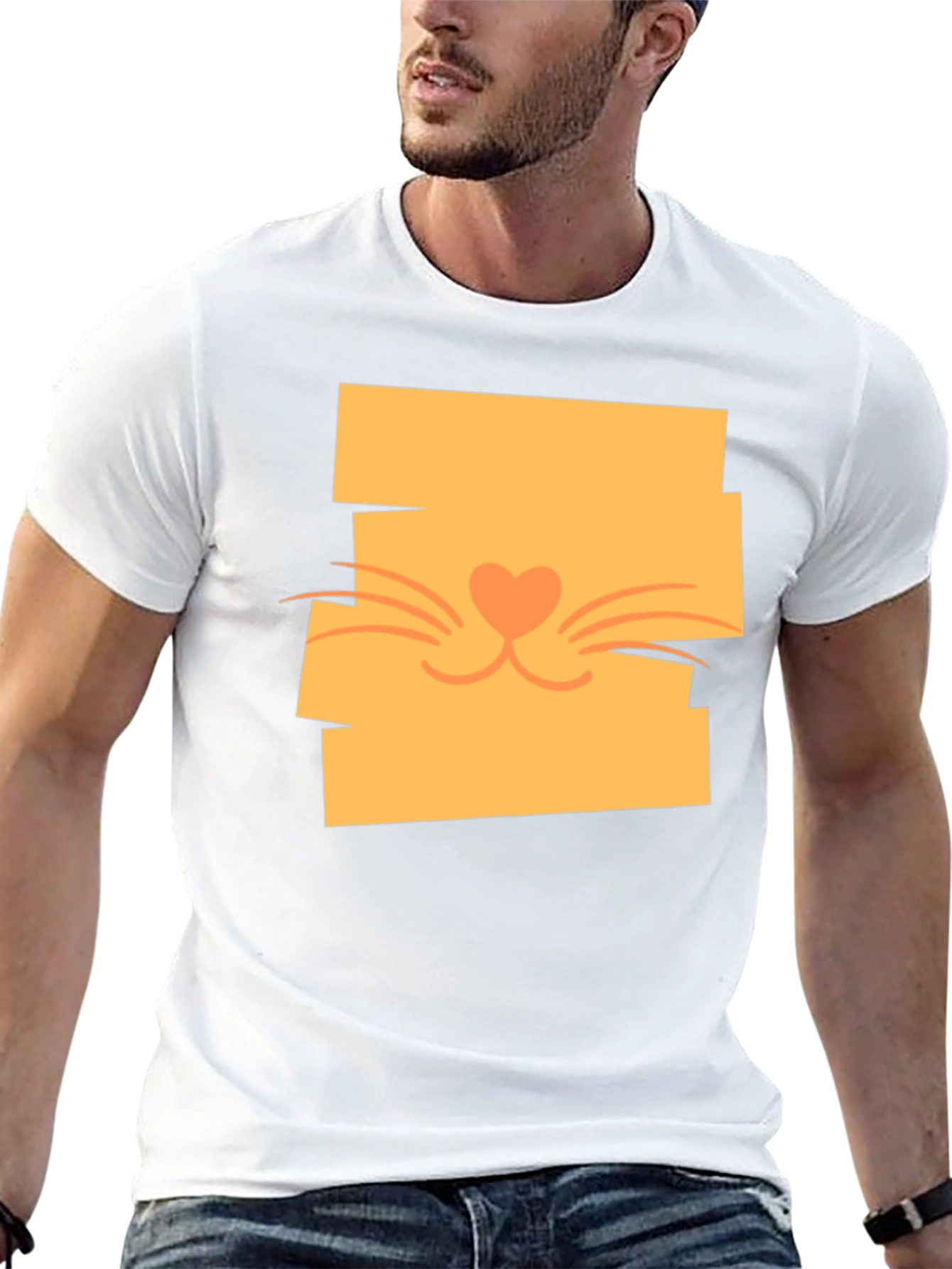 Cute Cat Face Graphic Tee - Stylish Casual Wear