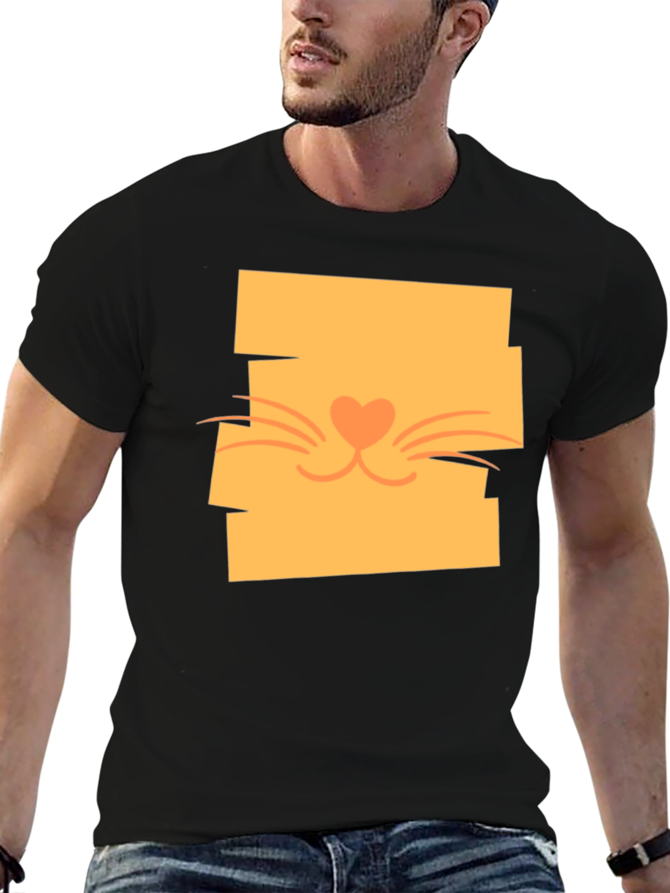 Cute Cat Face Graphic Tee - Stylish Casual Wear
