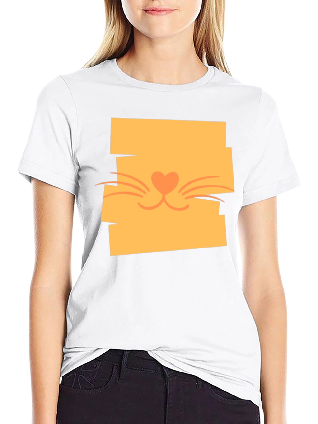 Cute Cat Face Graphic Tee - Stylish Casual Wear