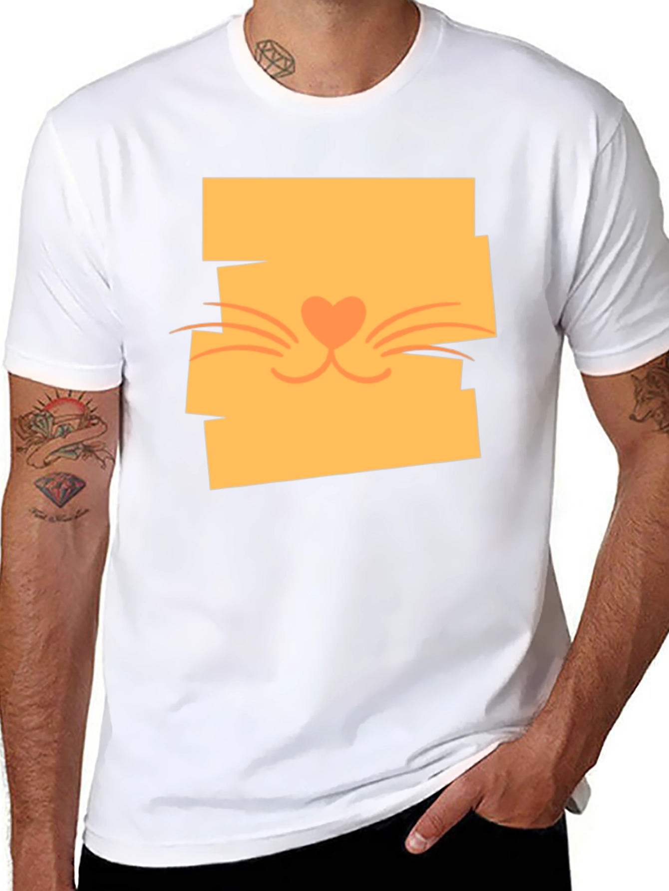 Cute Cat Face Graphic Tee - Stylish Casual Wear