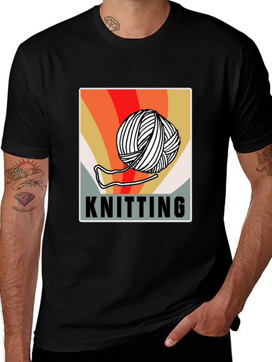 Knitting Retro Graphic T-Shirt - Yarn Lovers Tee
