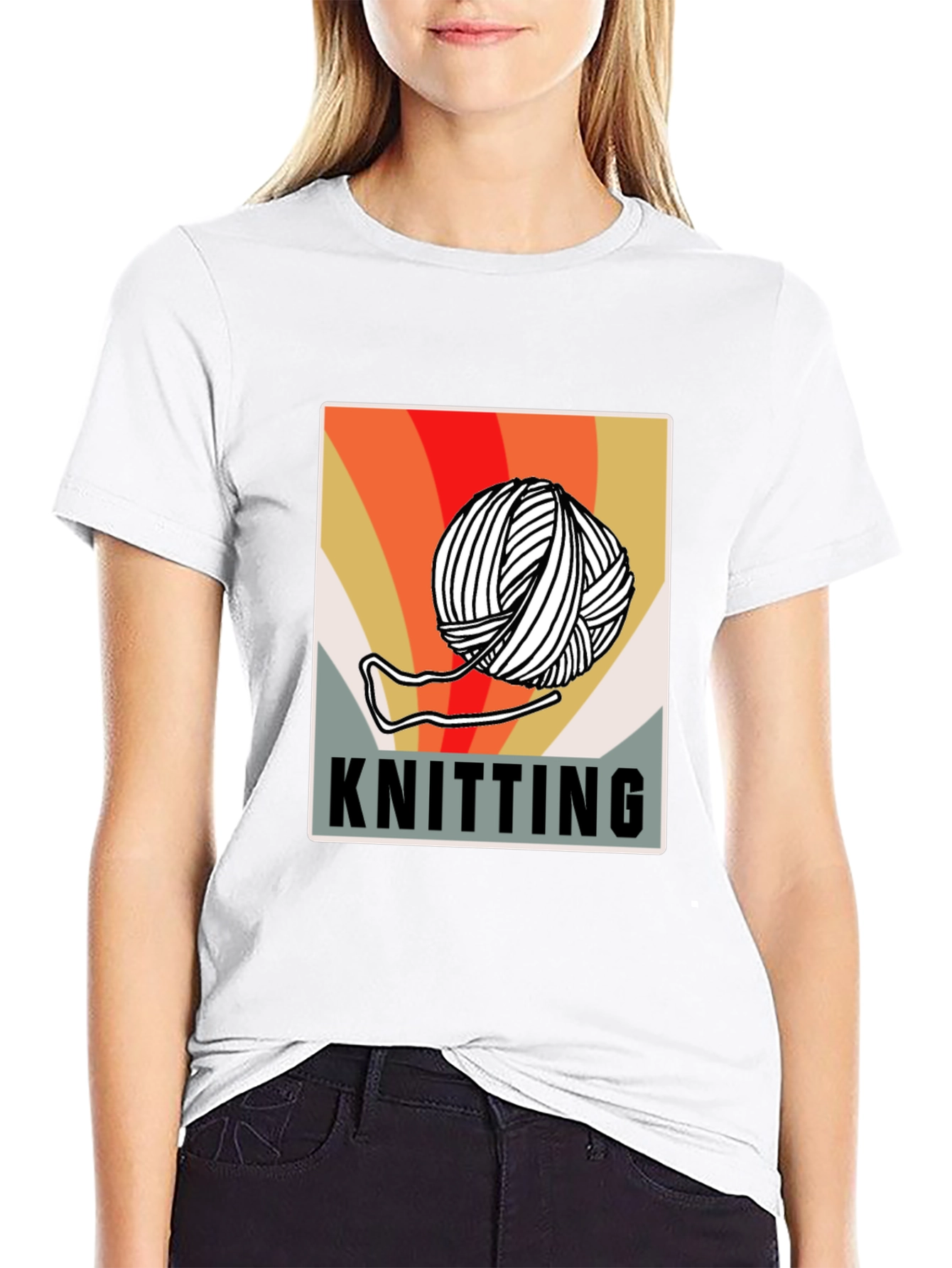 Knitting Retro Graphic T-Shirt - Yarn Lovers Tee