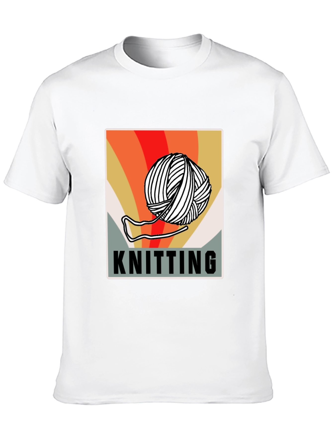 Knitting Retro Graphic T-Shirt - Yarn Lovers Tee