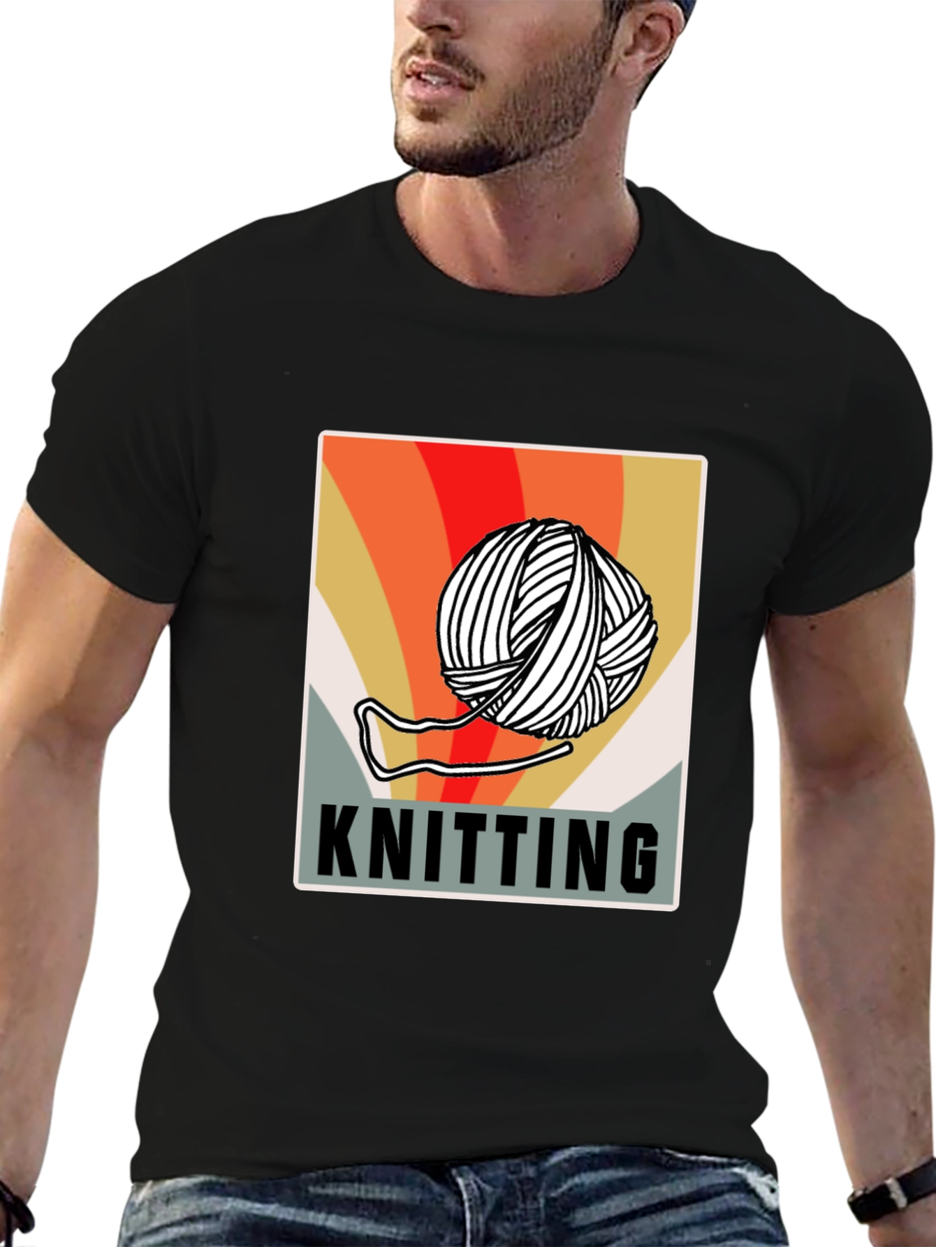 Knitting Retro Graphic T-Shirt - Yarn Lovers Tee