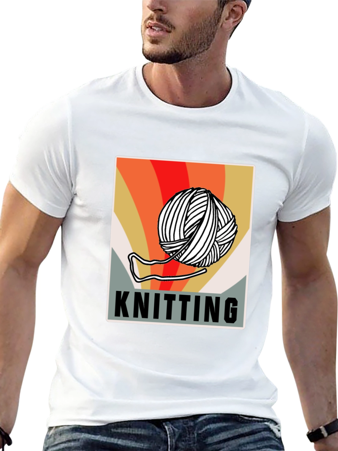 Knitting Retro Graphic T-Shirt - Yarn Lovers Tee