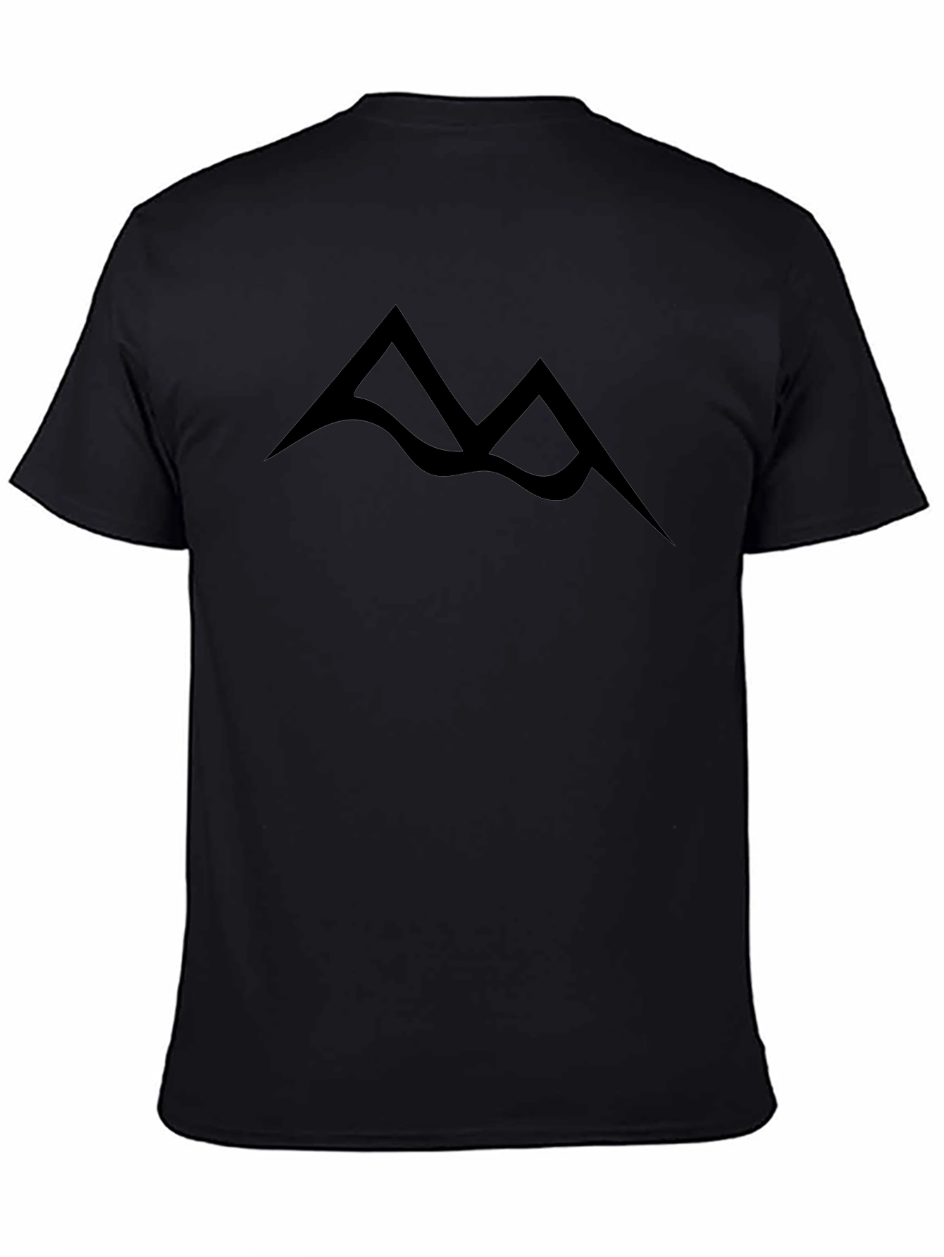 Minimalist Mountain Peak Black T-Shirt