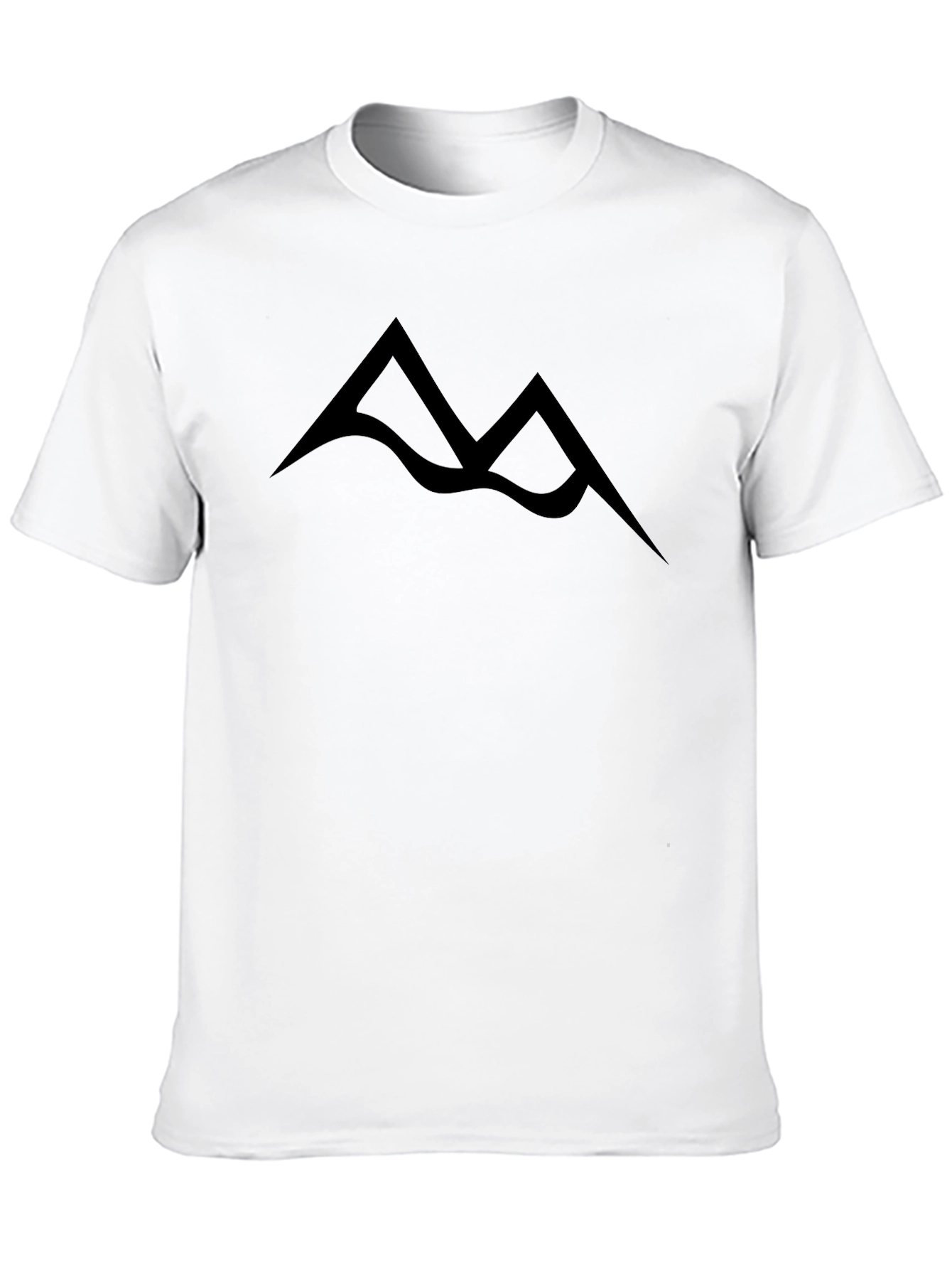 Minimalist Mountain Peak Black T-Shirt