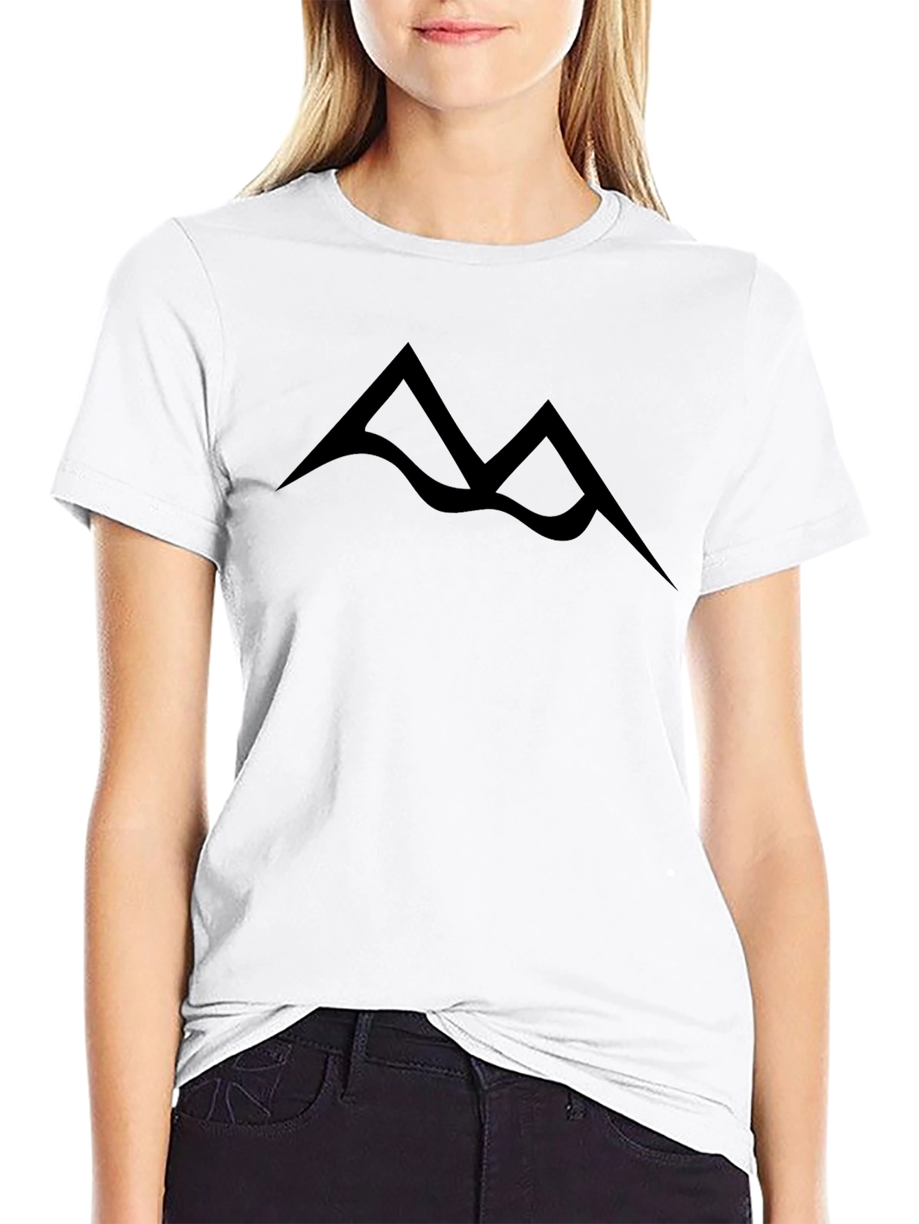 Minimalist Mountain Peak Black T-Shirt