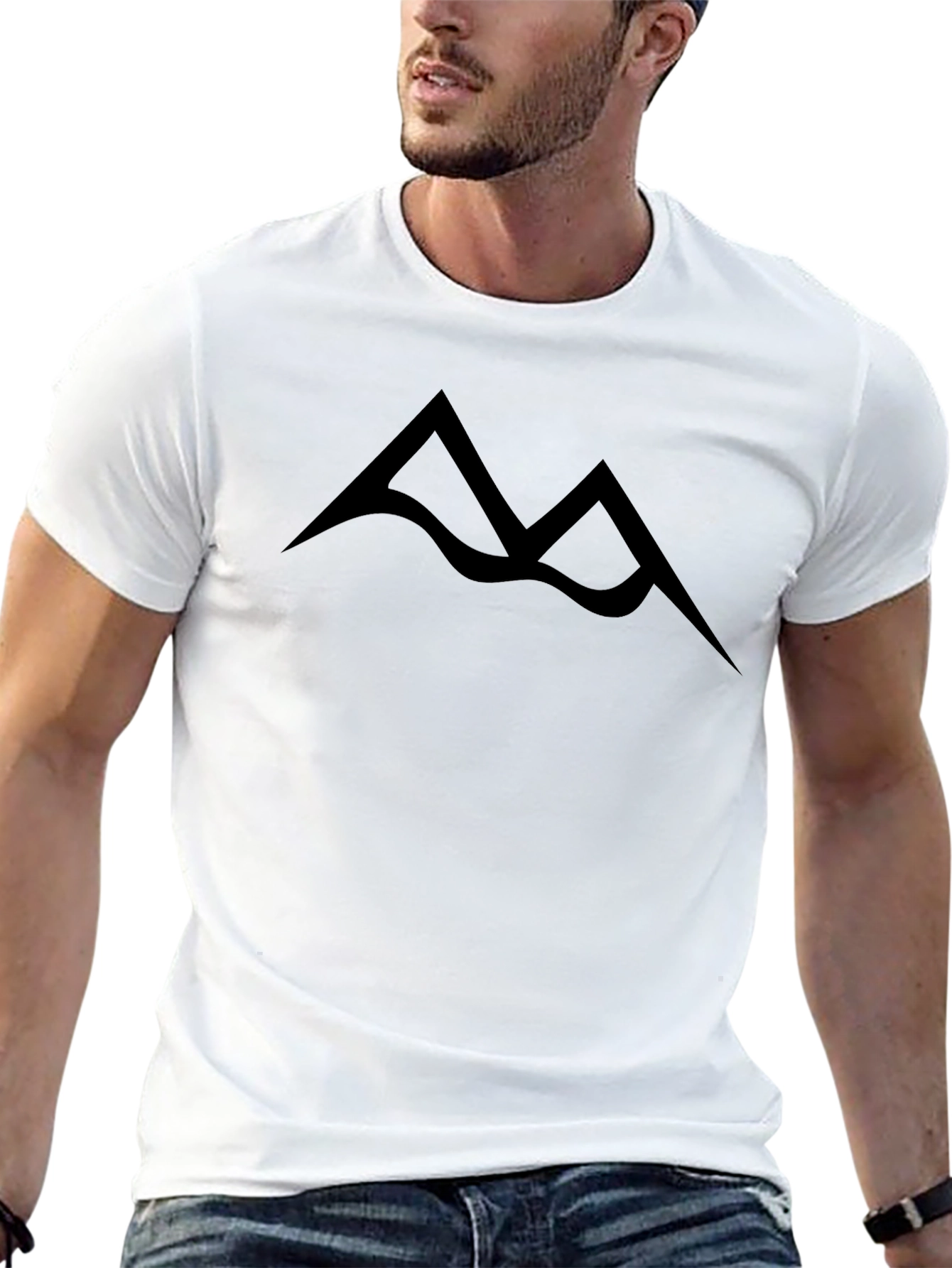 Minimalist Mountain Peak Black T-Shirt