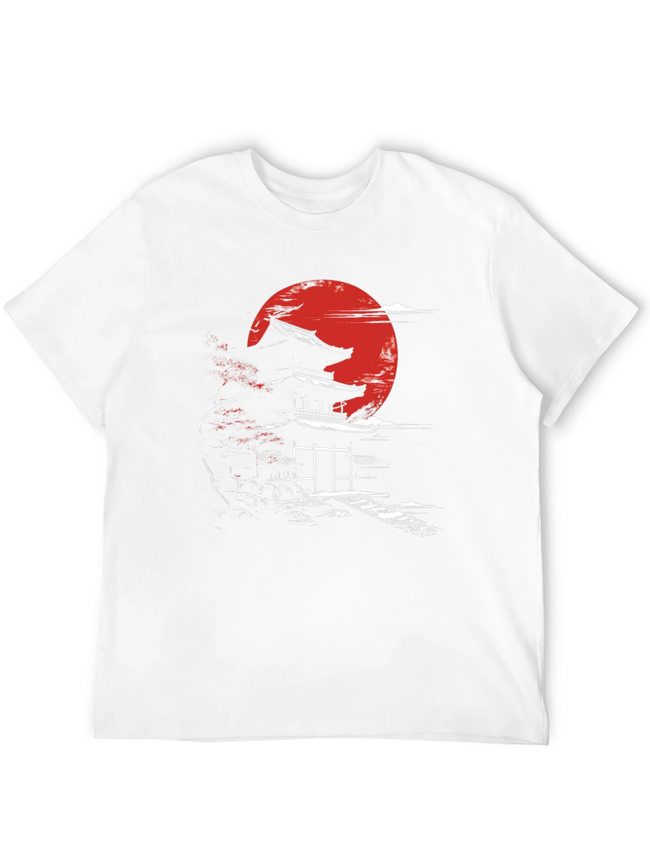 Japanese Temple Moon Graphic T-Shirt