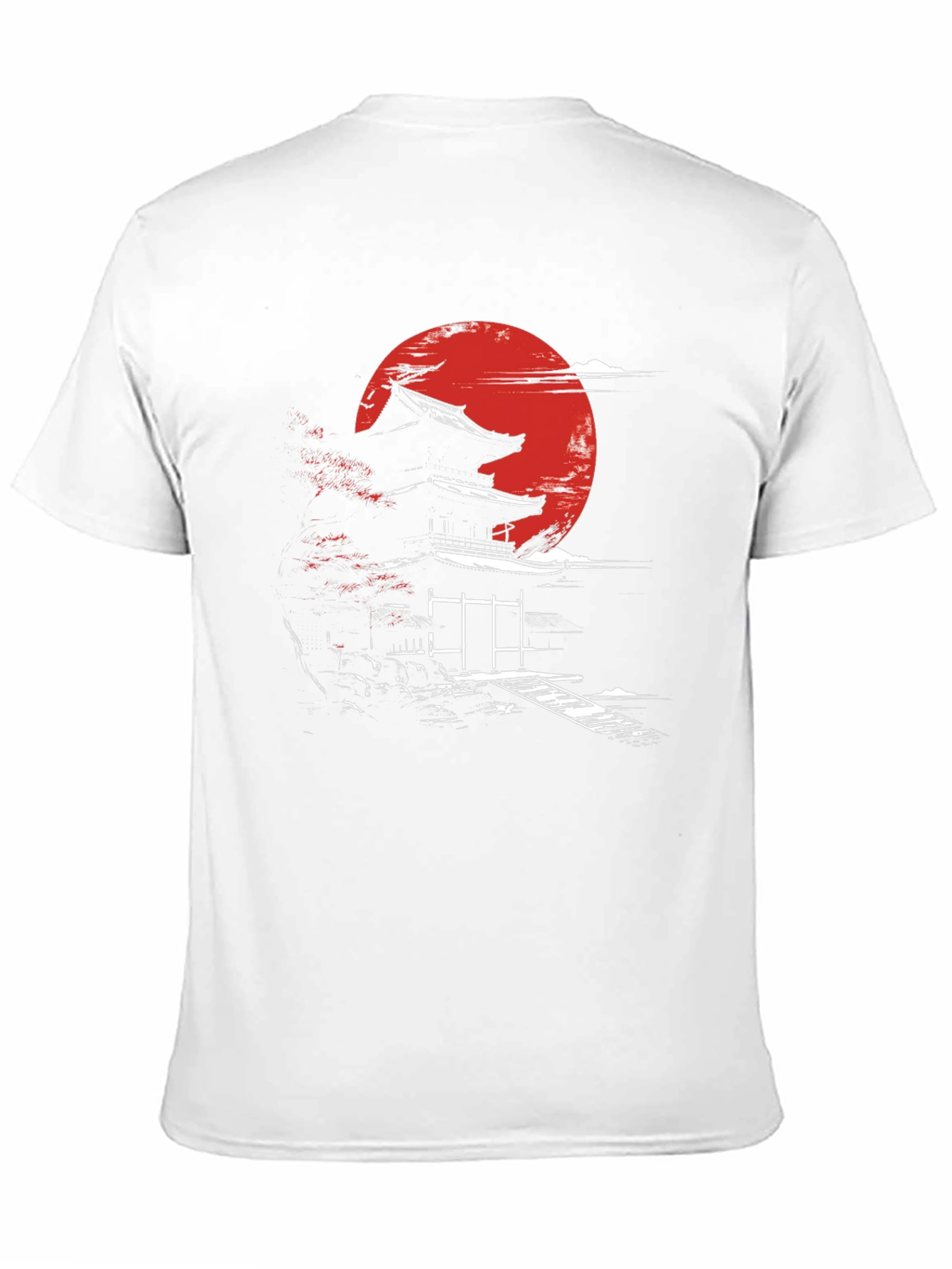 Japanese Temple Moon Graphic T-Shirt