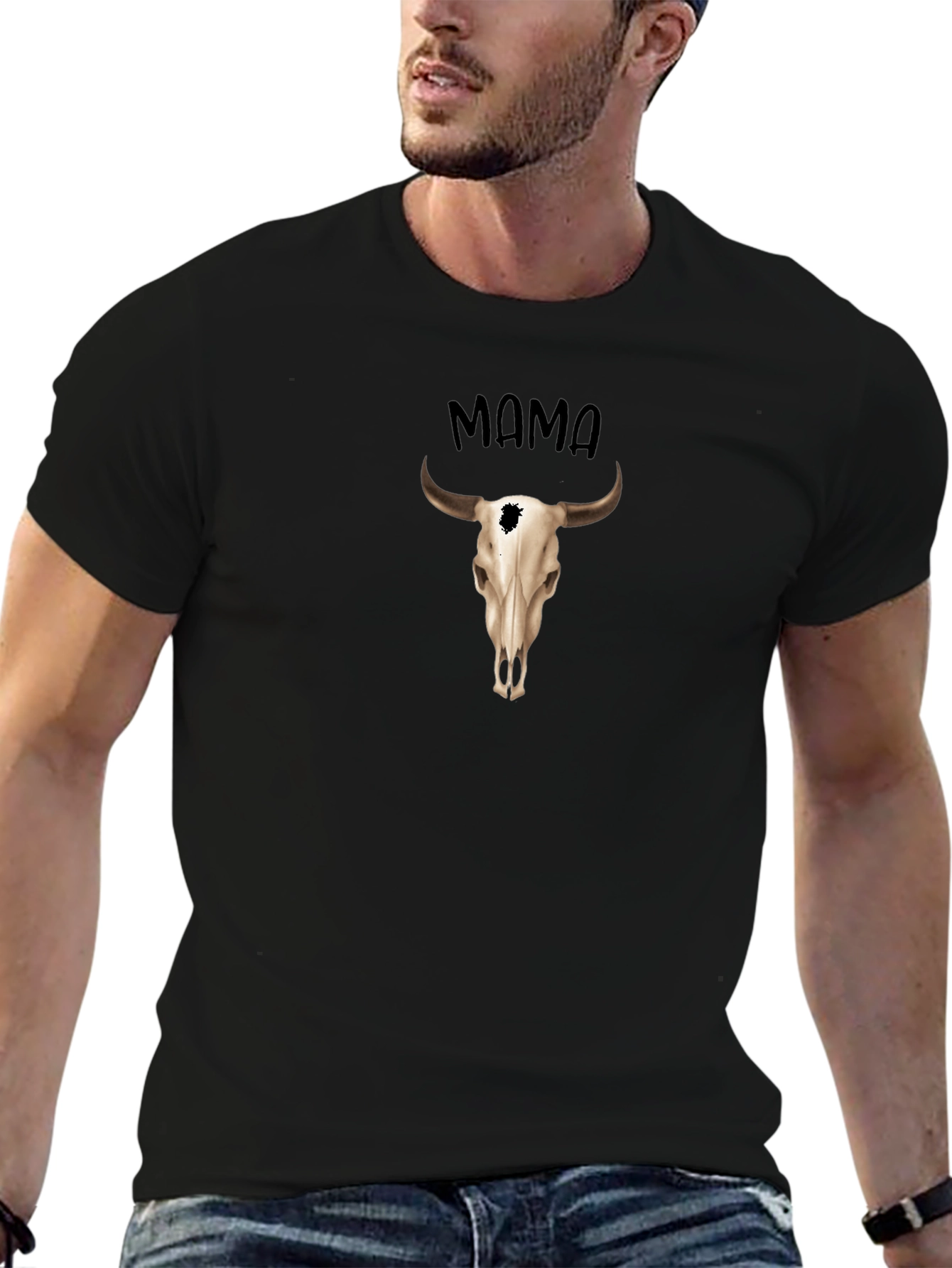 Mama Steer Skull Graphic Tee - Western Style