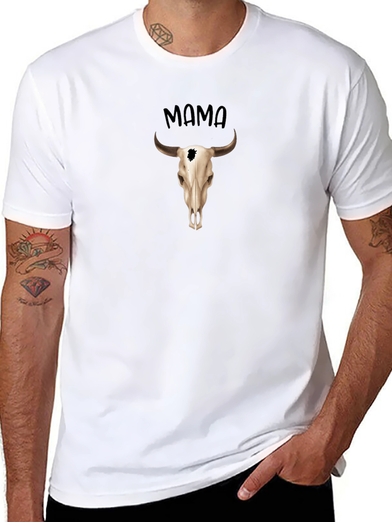 Mama Steer Skull Graphic Tee - Western Style