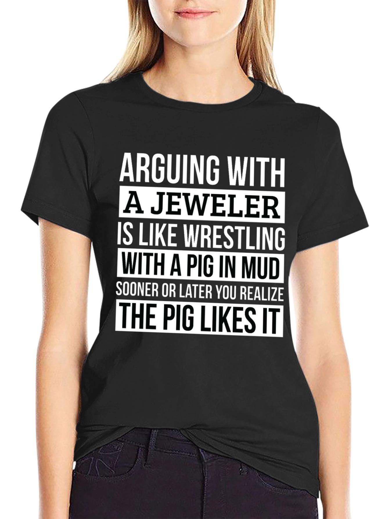 Jeweler Pig Mud Funny T-Shirt
