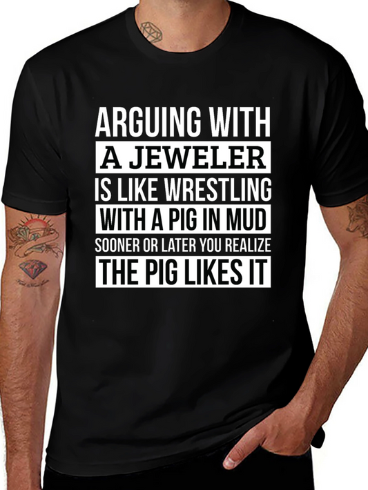Jeweler Pig Mud Funny T-Shirt