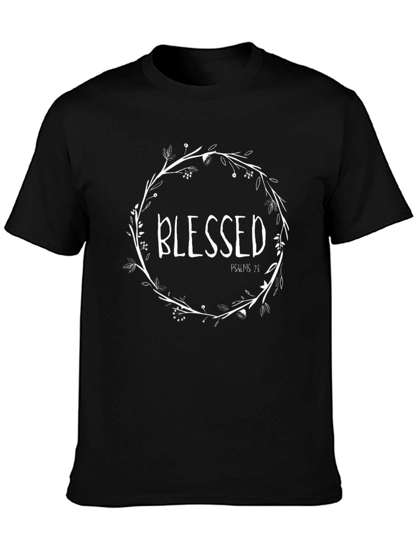 Blessed Psalms 23 Graphic Tee - Black