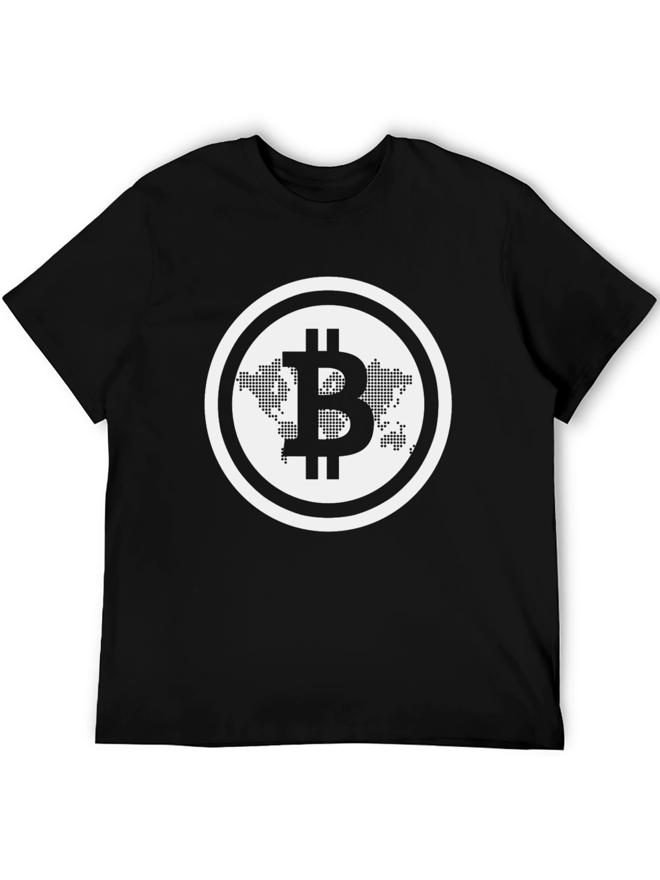 Bitcoin World Map Black T-Shirt