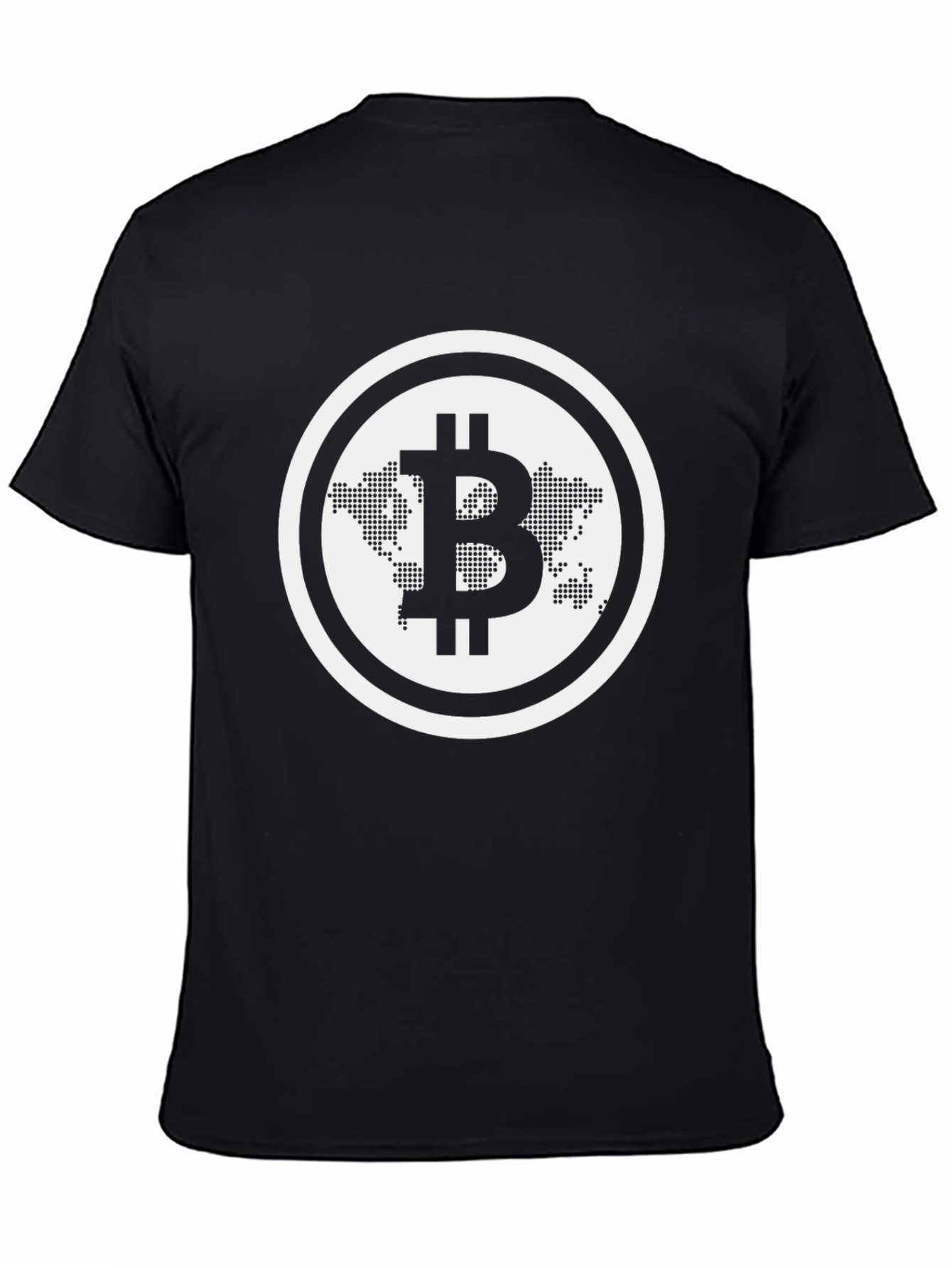 Bitcoin World Map Black T-Shirt