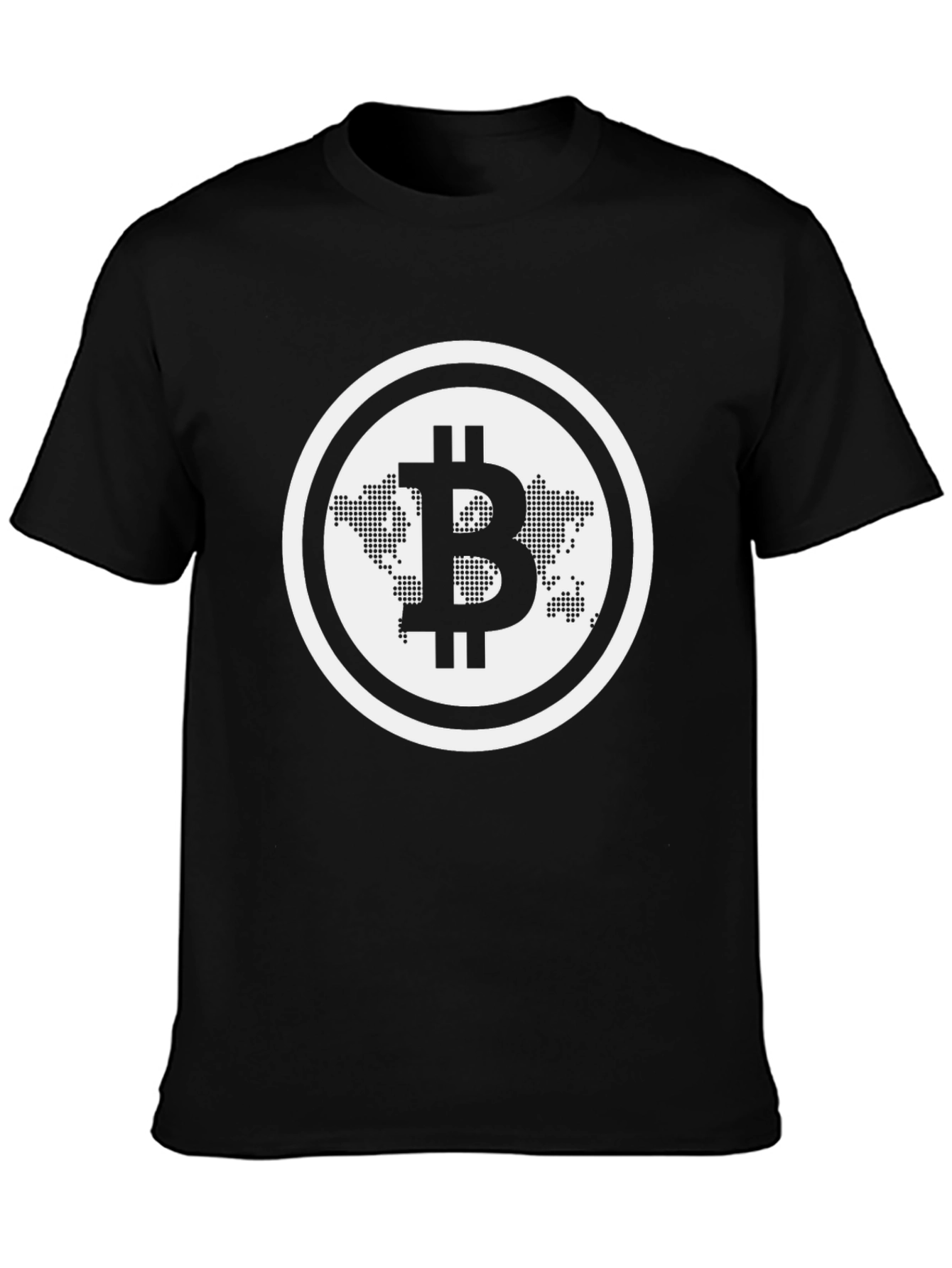 Bitcoin World Map Black T-Shirt