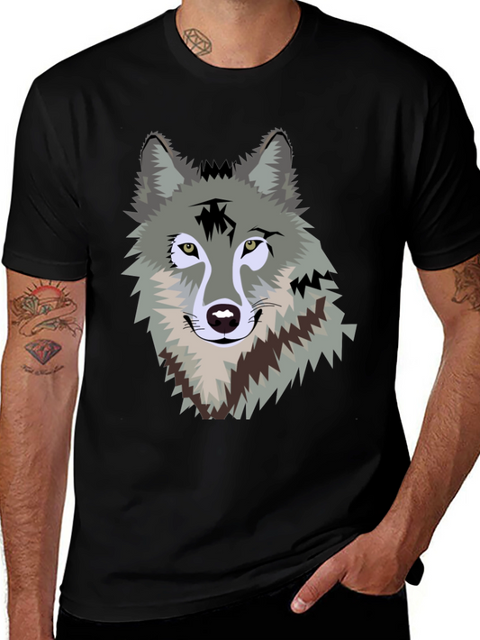 Wolf Graphic Print Mens T-Shirt