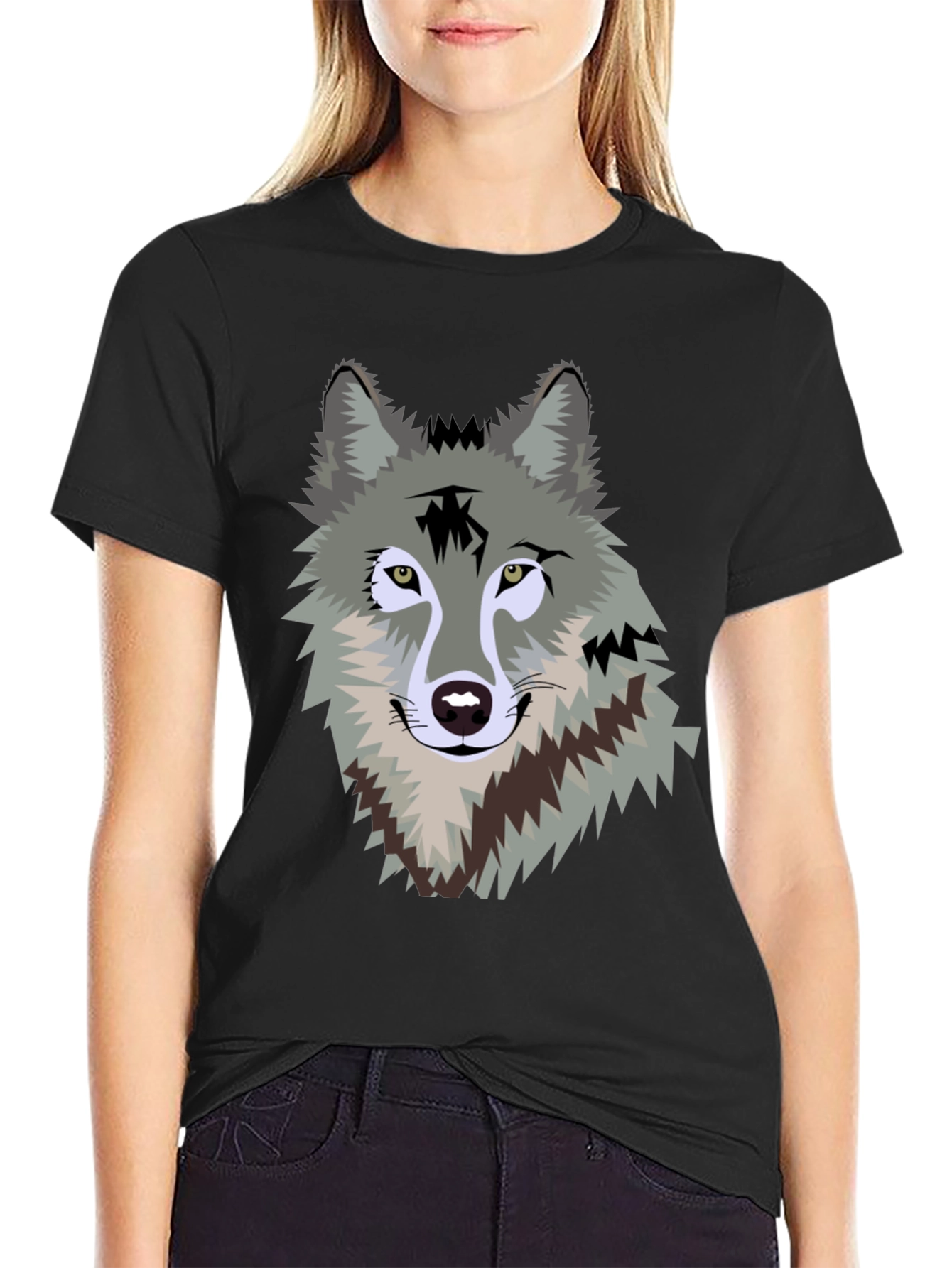 Wolf Graphic Print Mens T-Shirt