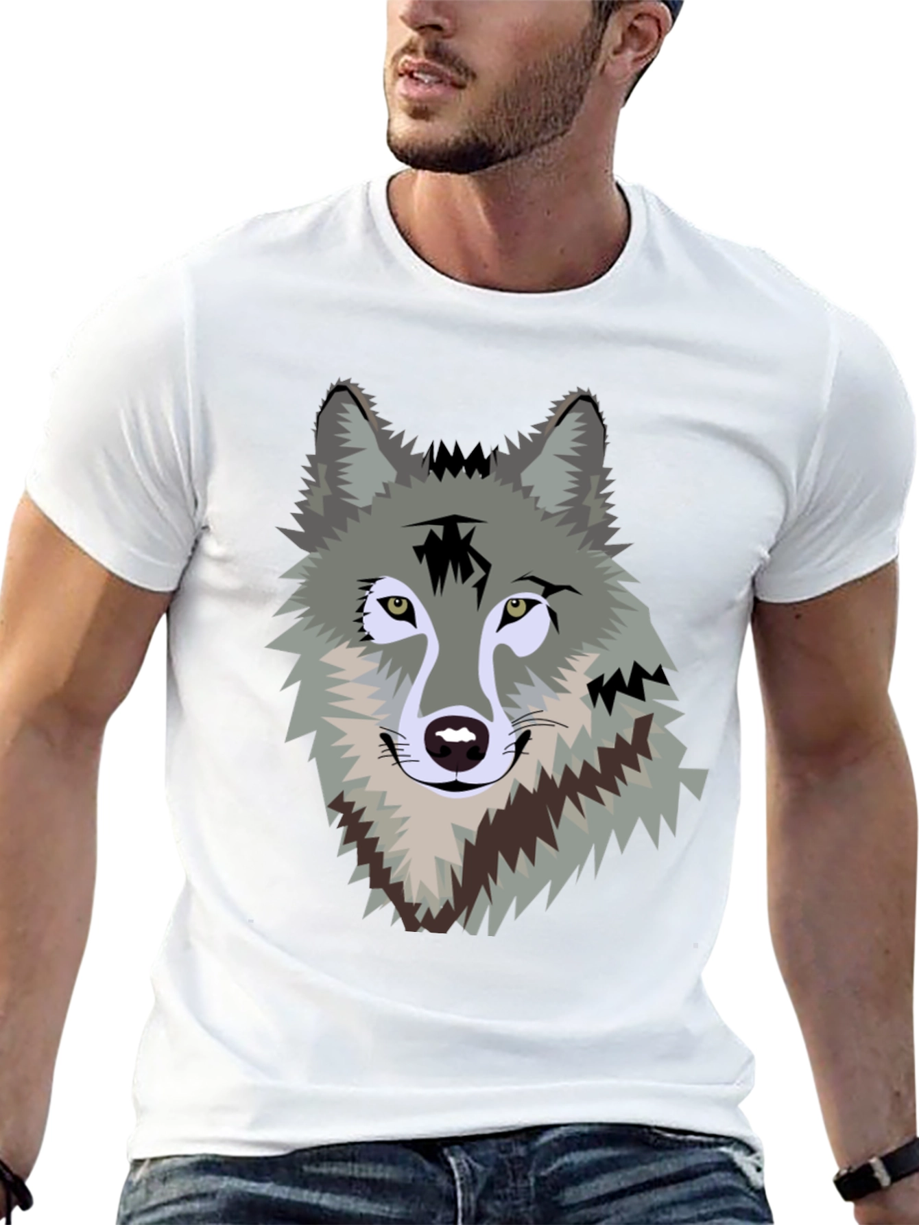 Wolf Graphic Print Mens T-Shirt