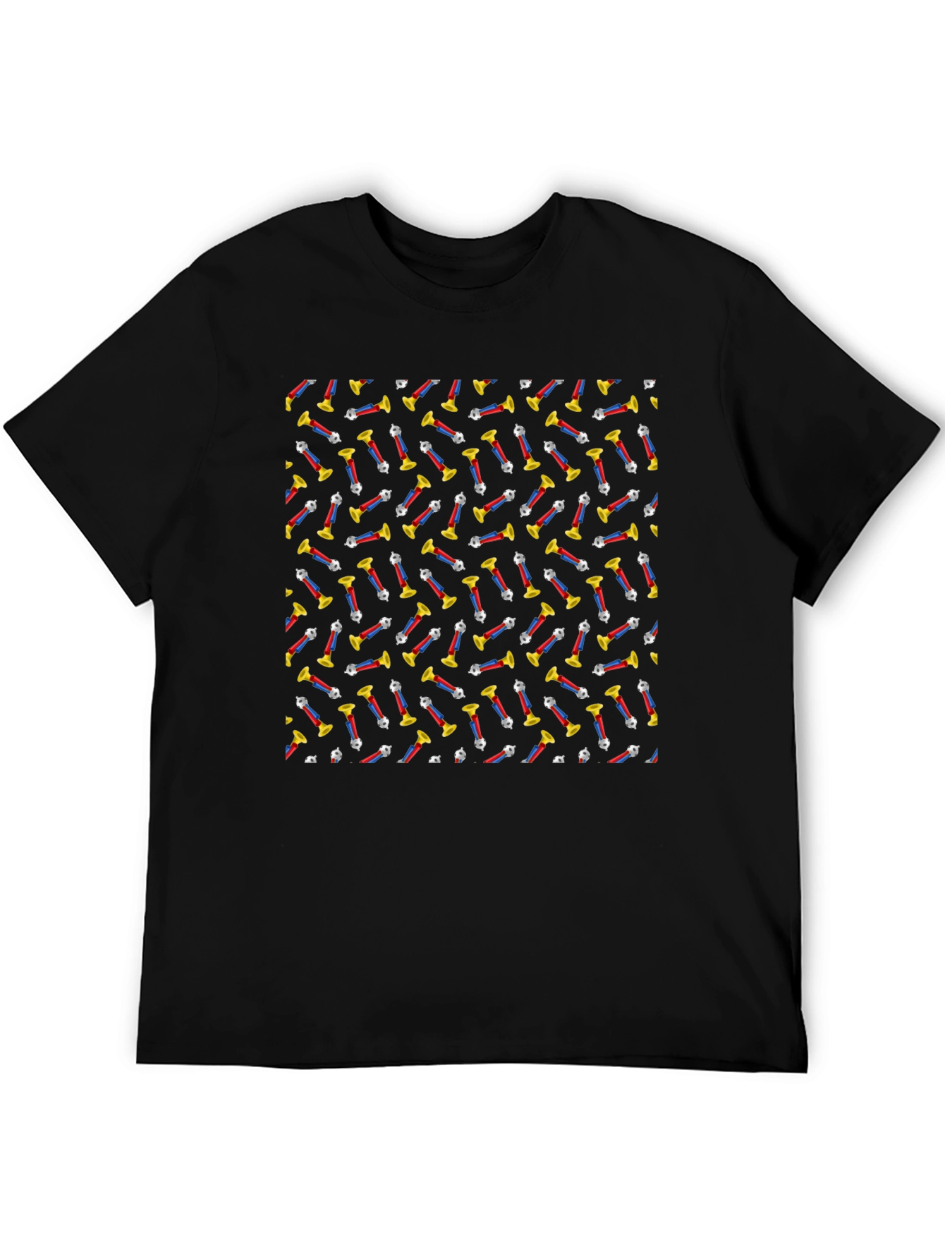 Retro PEZ Dispenser Pattern Black T-Shirt