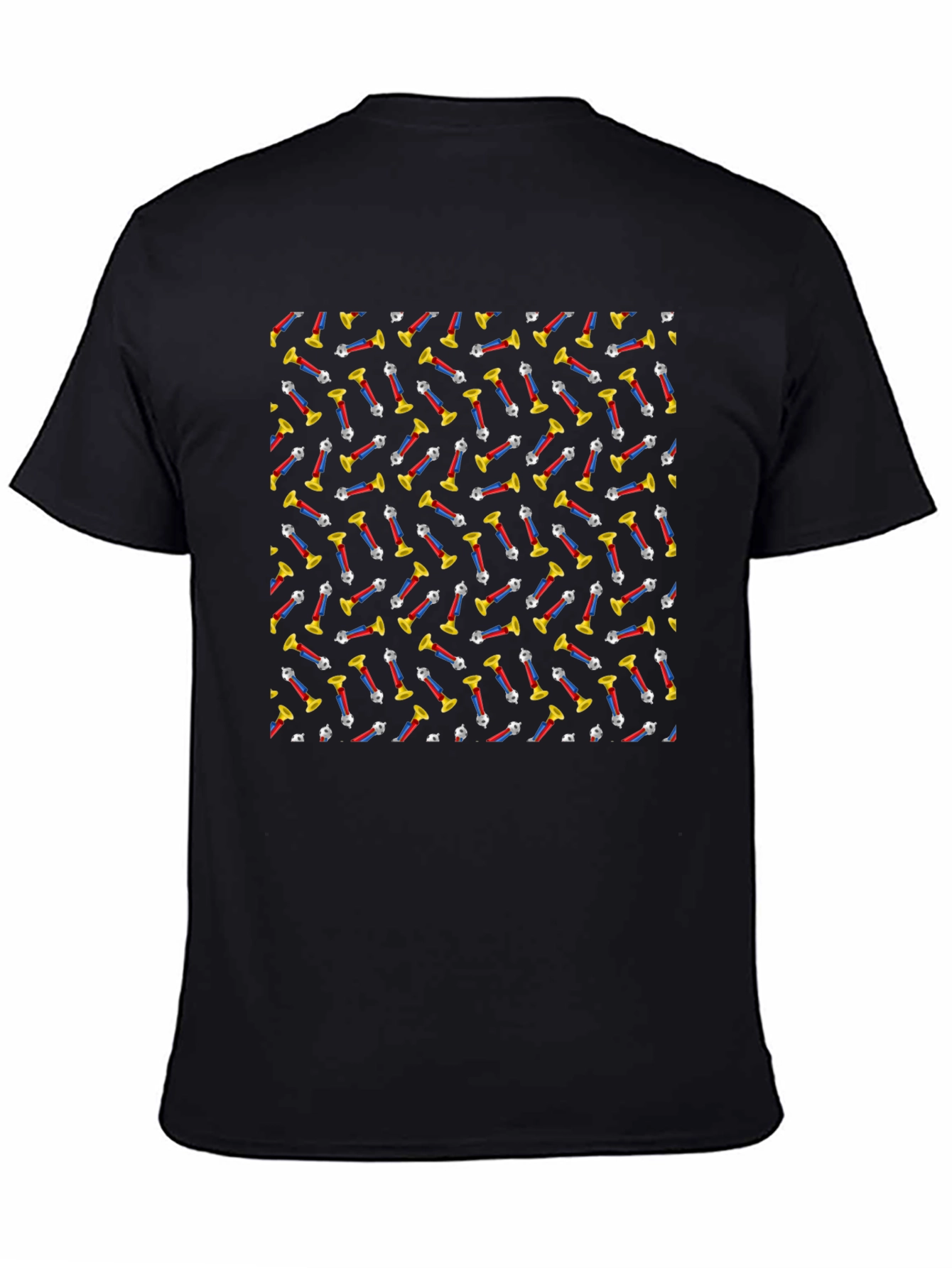 Retro PEZ Dispenser Pattern Black T-Shirt