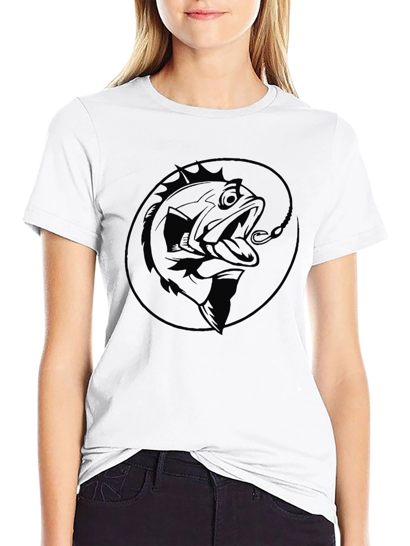 Mens Black Bass Graphic T-Shirt