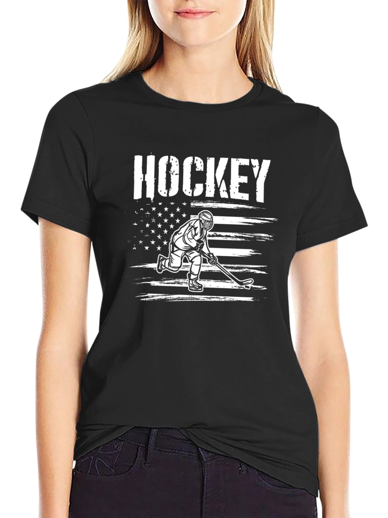 Hockey USA Flag Graphic Tee