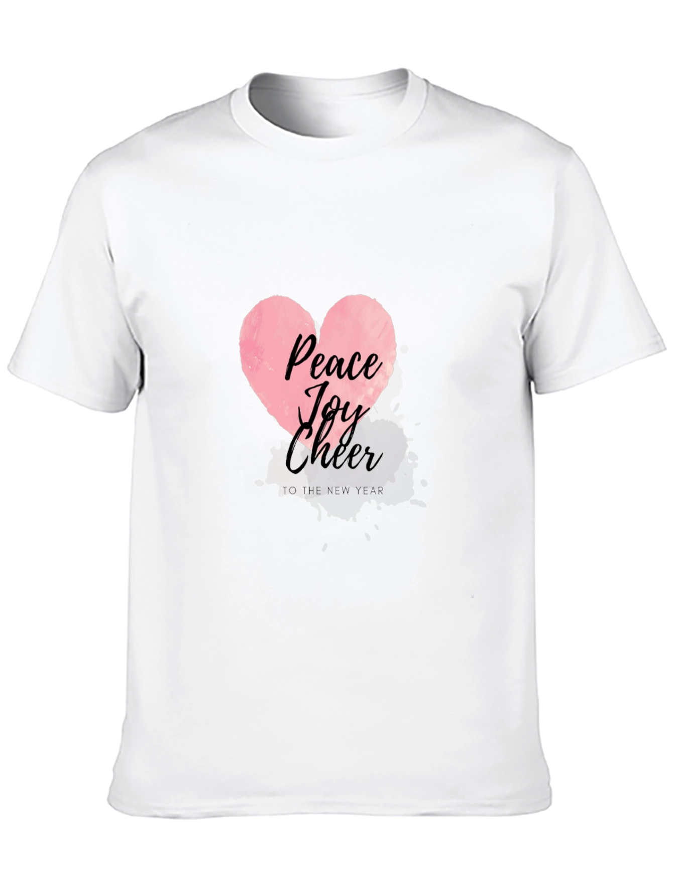 Peace Joy Cheer Heart Graphic Tee - Black