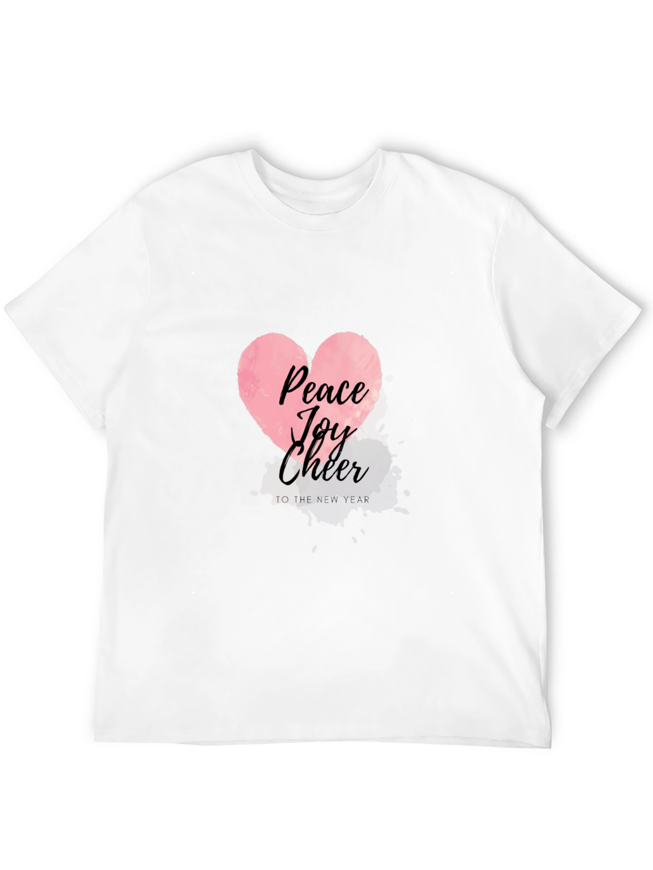 Peace Joy Cheer Heart Graphic Tee - Black