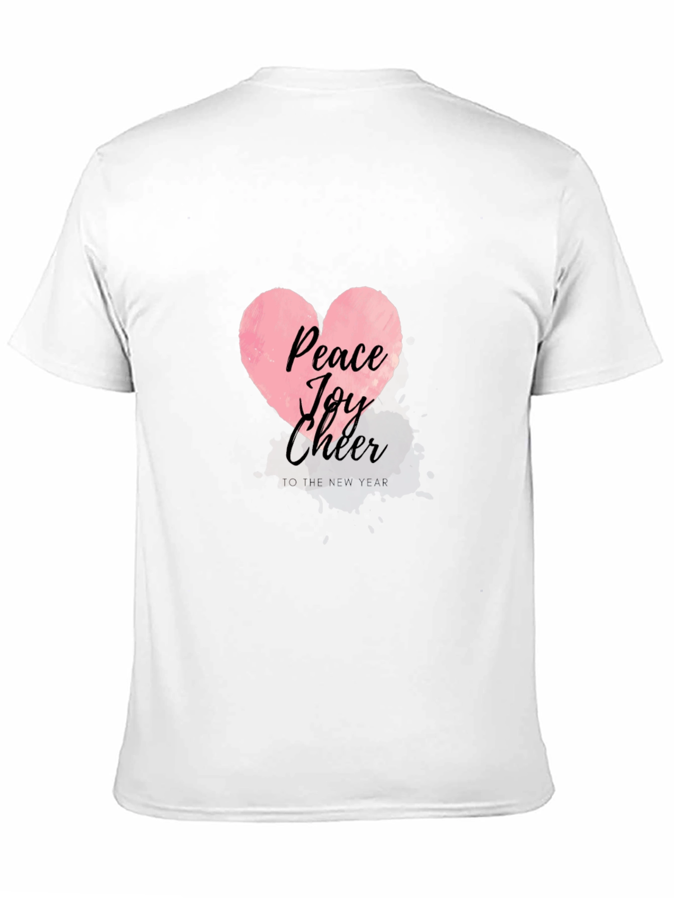 Peace Joy Cheer Heart Graphic Tee - Black