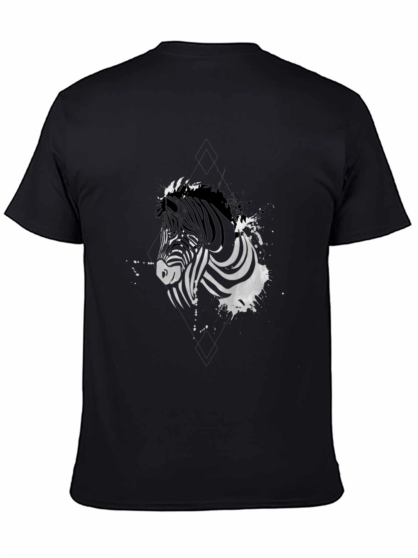 Zebra Graphic Print Black T-Shirt