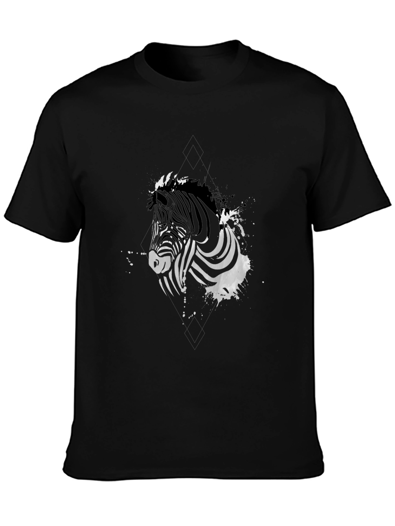Zebra Graphic Print Black T-Shirt