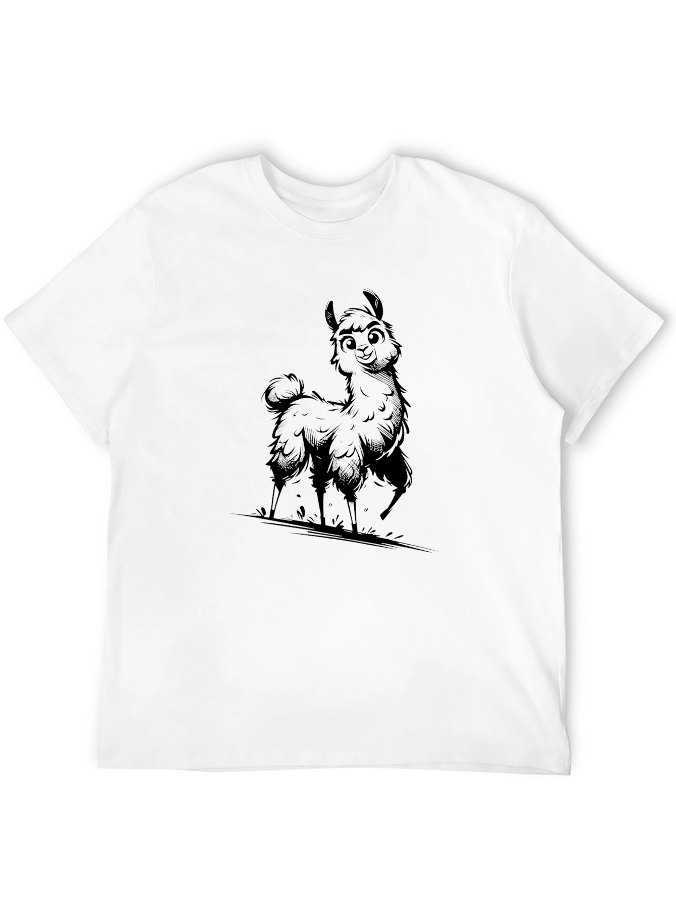 Llama Graphic Print T-Shirt - Casual Style