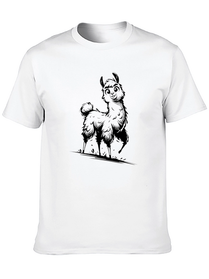 Llama Graphic Print T-Shirt - Casual Style
