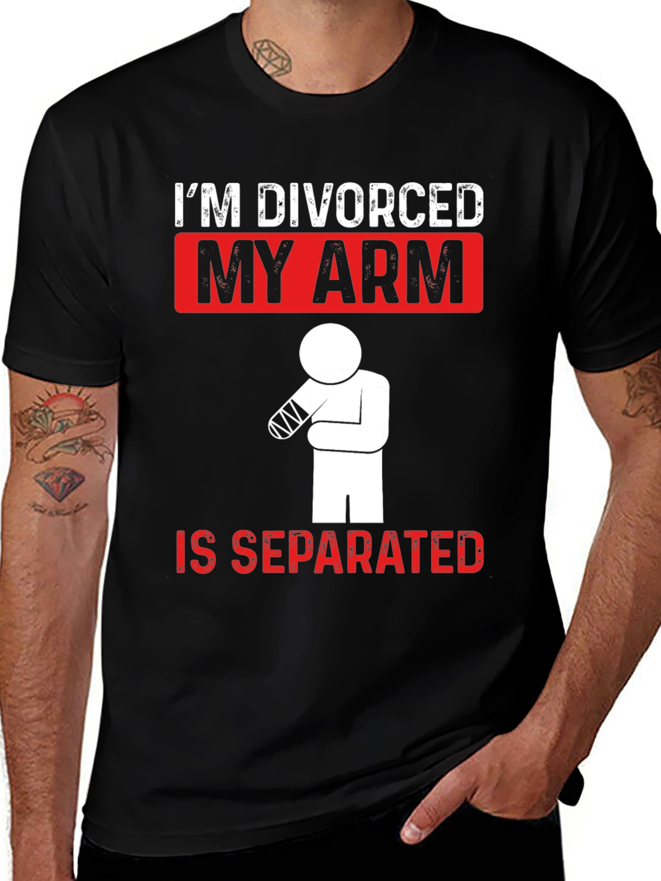 Divorced Arm Separated T-Shirt Funny Graphic Tee