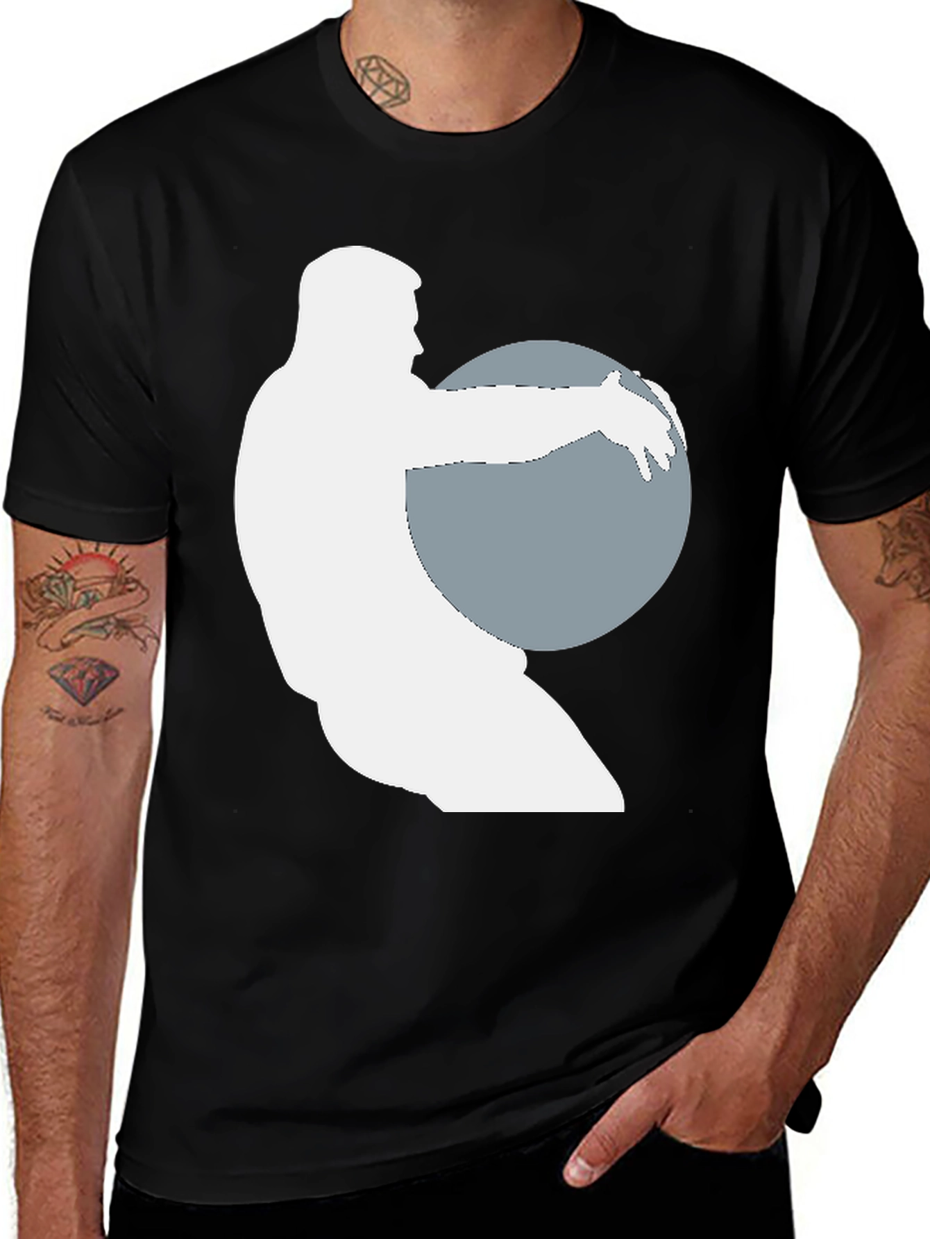 Weightlifter Silhouette Black T-Shirt