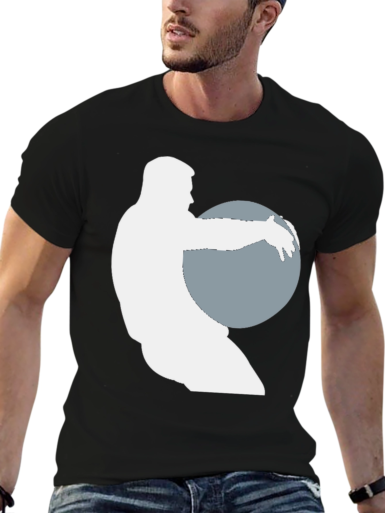 Weightlifter Silhouette Black T-Shirt