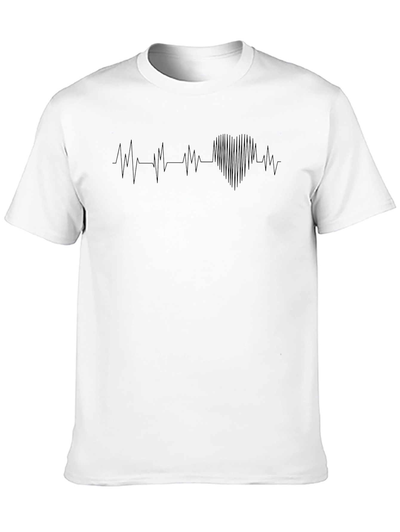 Heartbeat Graphic Tee - Stylish Mens Black T-Shirt