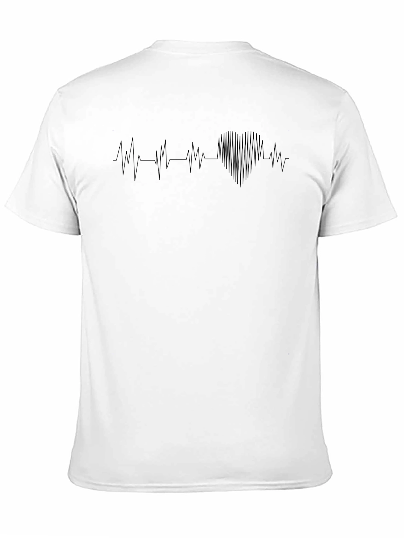 Heartbeat Graphic Tee - Stylish Mens Black T-Shirt