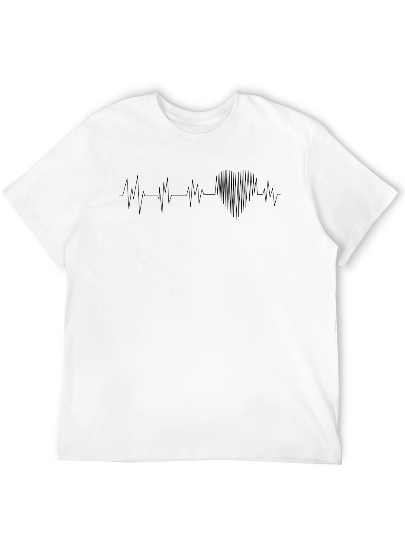 Heartbeat Graphic Tee - Stylish Mens Black T-Shirt