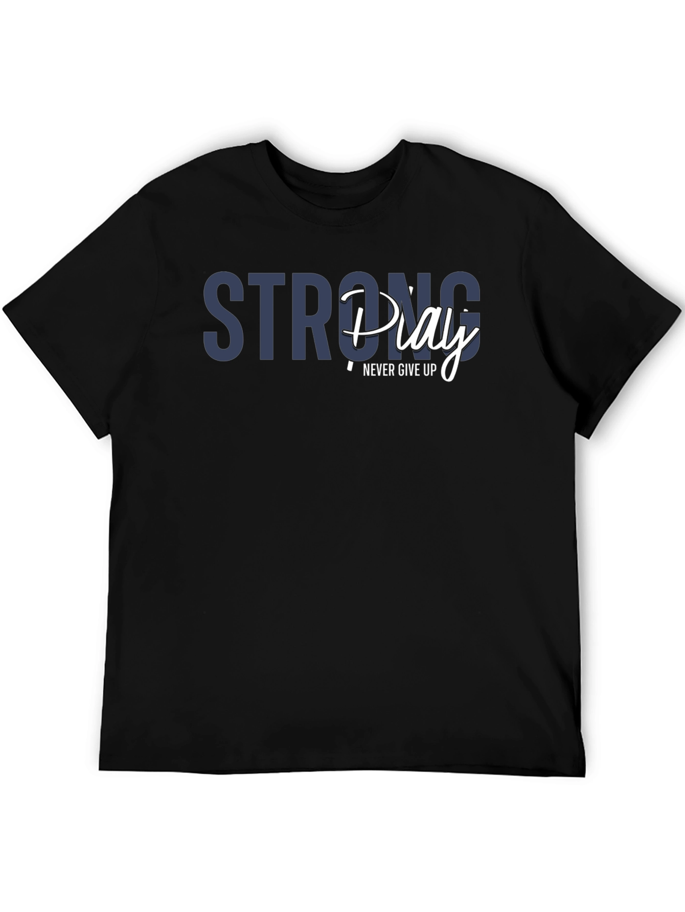 Strong Play Mens Black Graphic T-Shirt