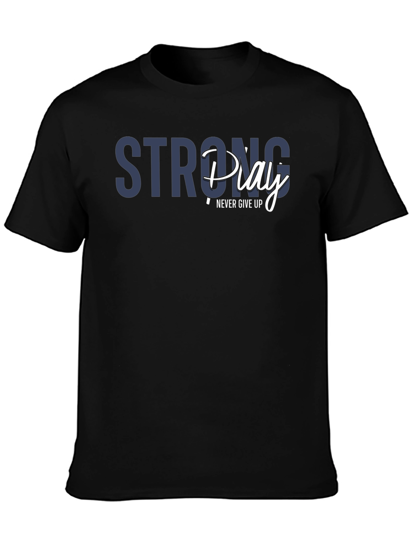 Strong Play Mens Black Graphic T-Shirt