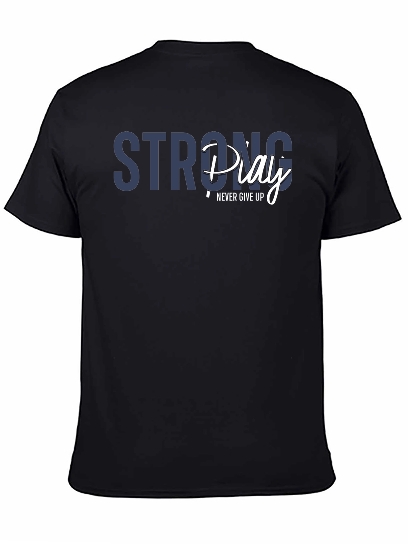 Strong Play Mens Black Graphic T-Shirt