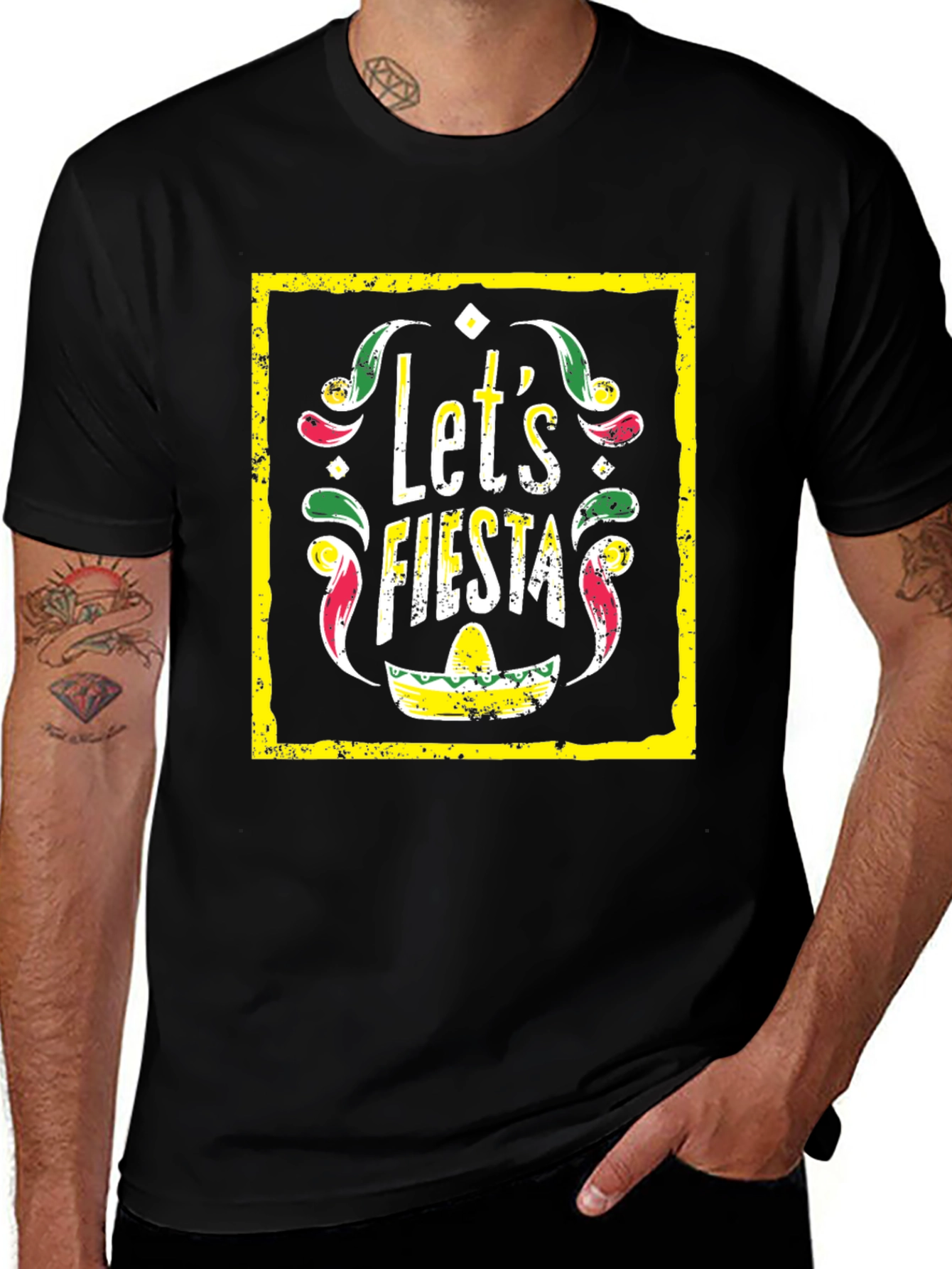 Lets Fiesta Graphic Tee - Black T-Shirt